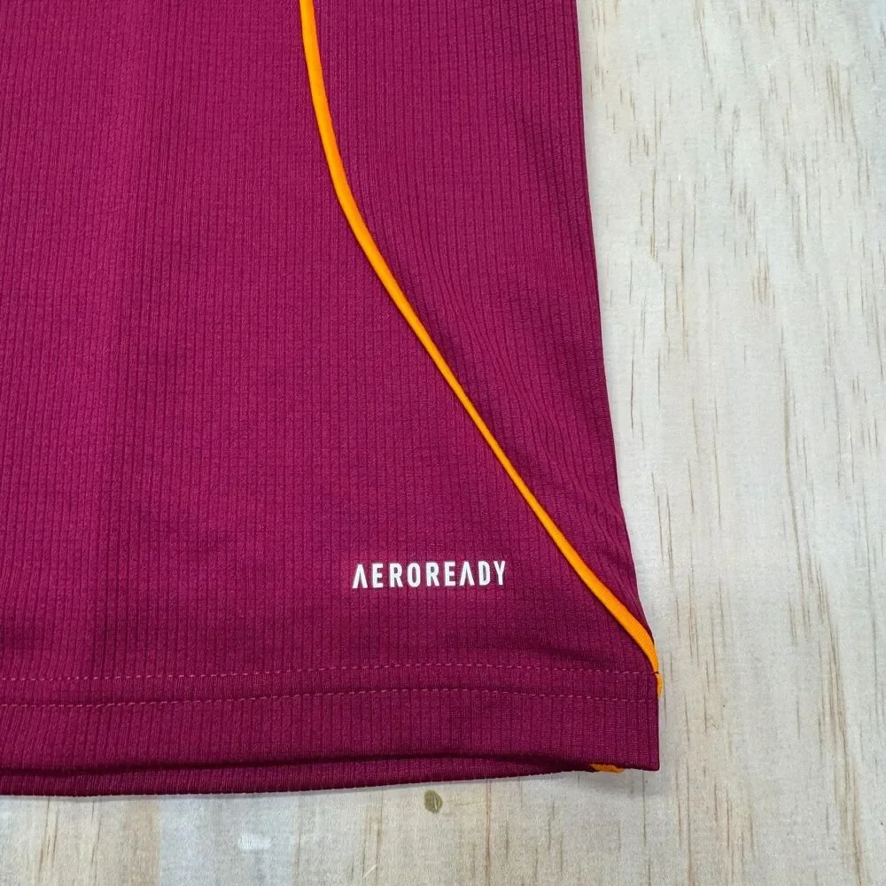NEW AS Roma Adidas 2025/26 Home Stadium Short Sleeve Soccer Jersey Sz LG